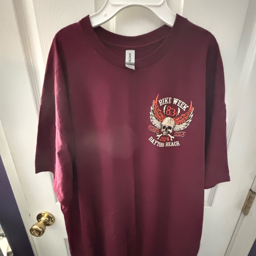 Sz 2xl Bike Week 2024 Daytona BurgundySkullCrossbones Excellent Shape